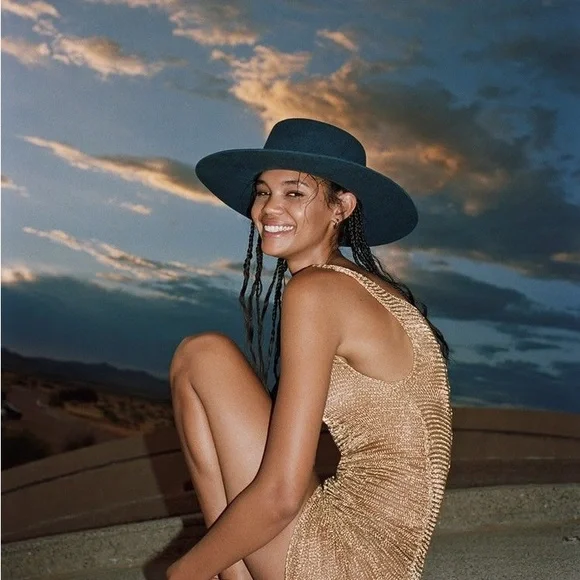 Lack of Color Gold Jeweled Navy Hat - Picture 2 of 7